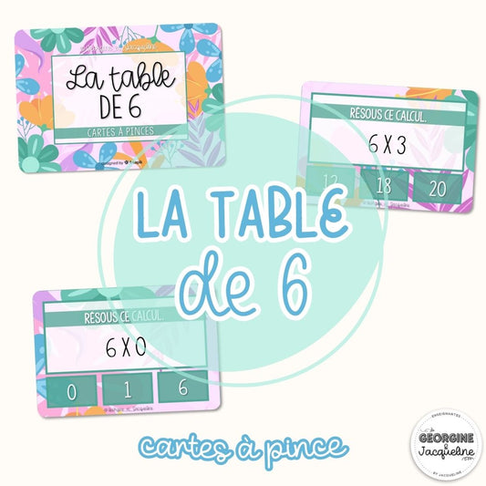 La table de 6 – CÀP / Cartes à pinces