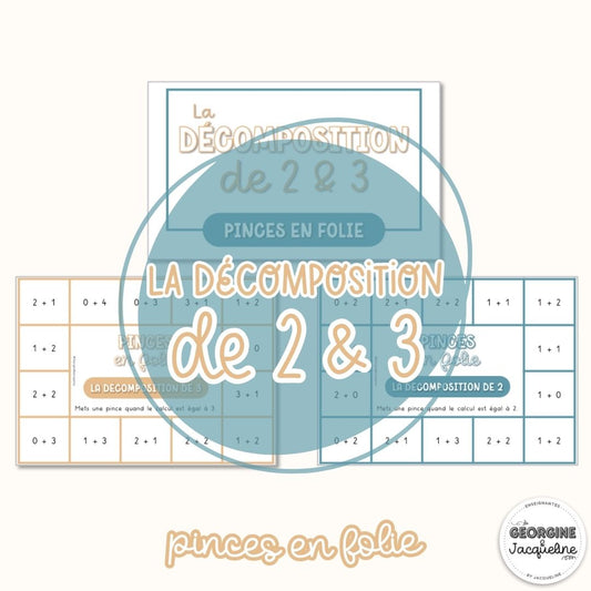 La décomposition de 2 & 3 – CÀP / cartes à pinces / Pinces en folie