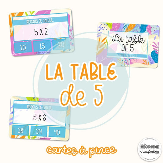 La table de 5 – CÀP / Cartes à pinces