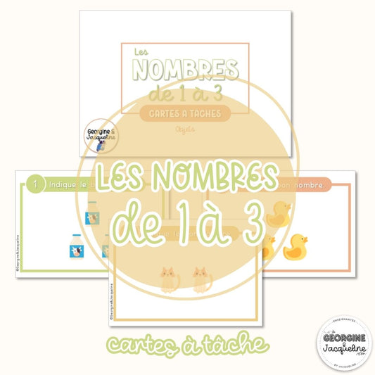 Les nombres de 1 à 3 – CÀT / cartes à tâches