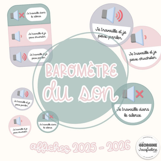 Baromètre du son – Affichage 2025 – 2026 - couleurs douces