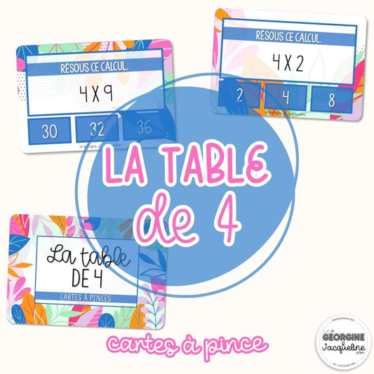 La table de 4 – CÀP / Cartes à pinces