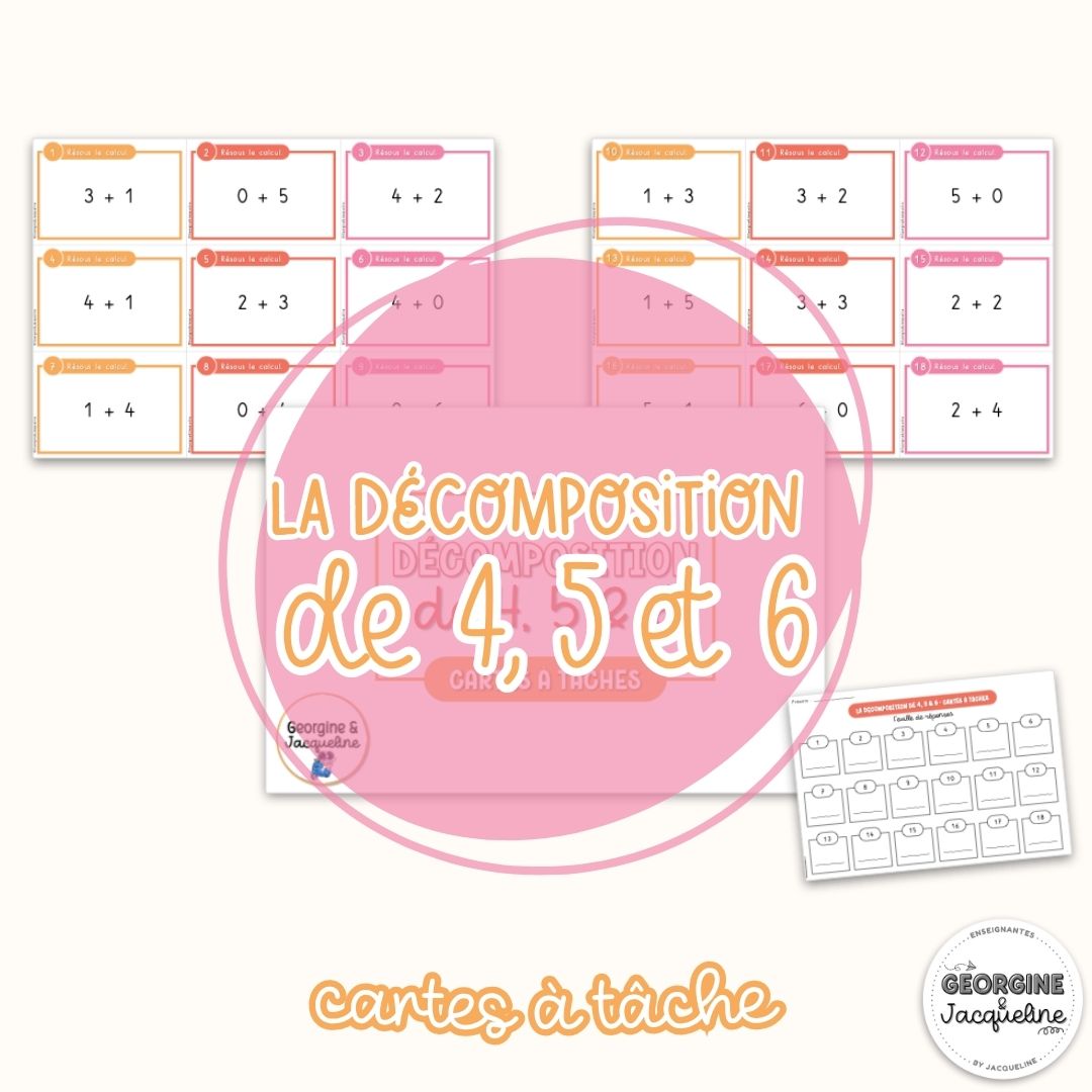La décomposition de 4, 5 & 6 – Cartes à tâches (CAT)