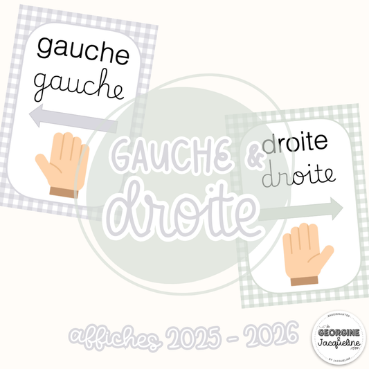 Gauche et droite – Affichage 2025 – 2026 - couleurs douces