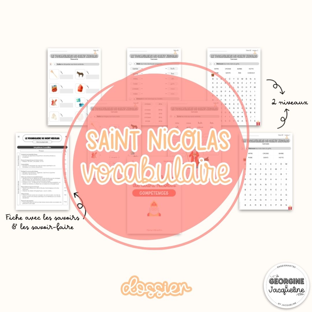 Le vocabulaire de saint Nicolas – Dossier d'activités