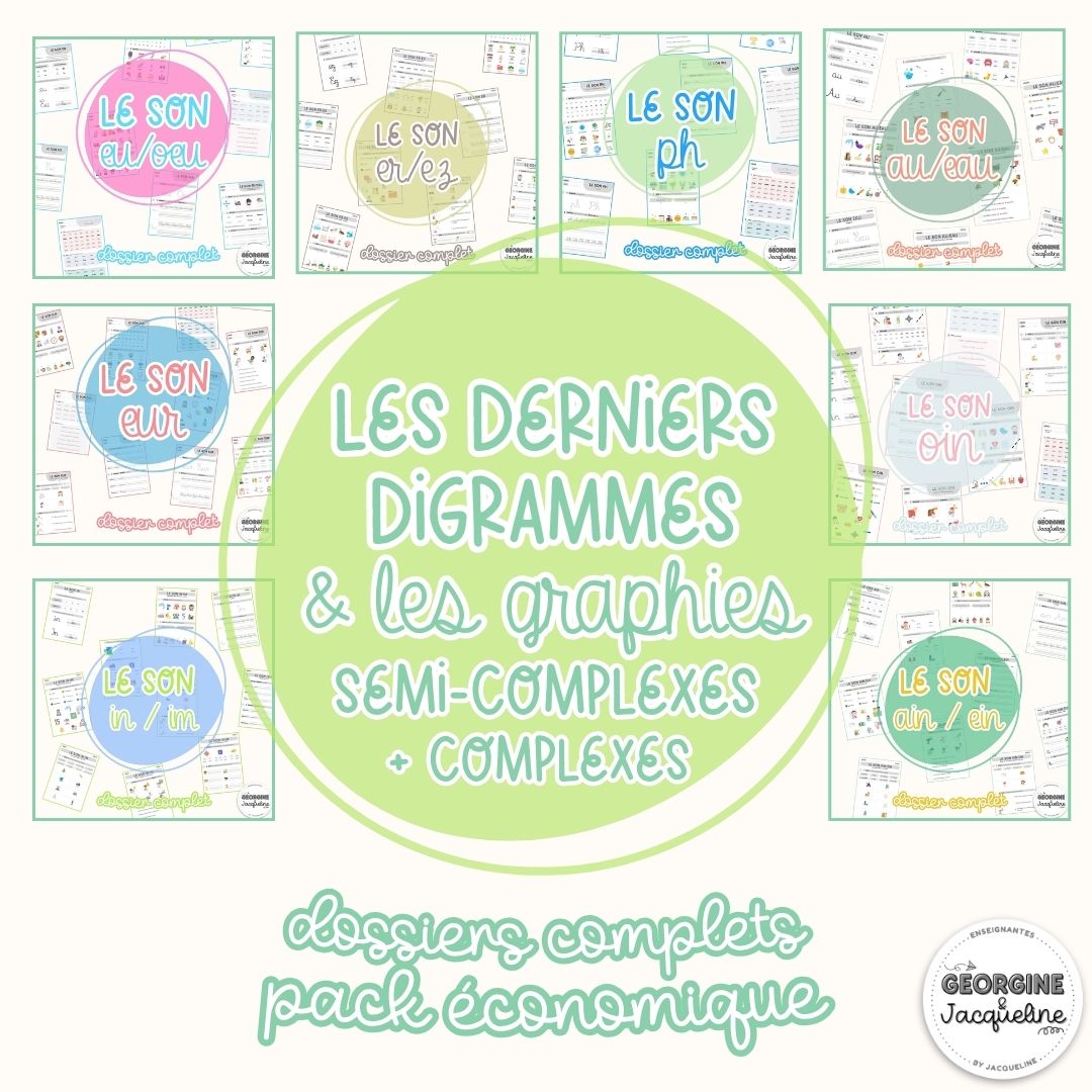 CAHIER 5 - Les derniers digrammes et les graphies semi-complexes + complexes – dossiers d'apprentissage du code - pack économique