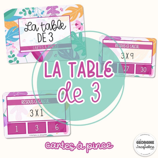 La table de 3 – CÀP / Cartes à pinces