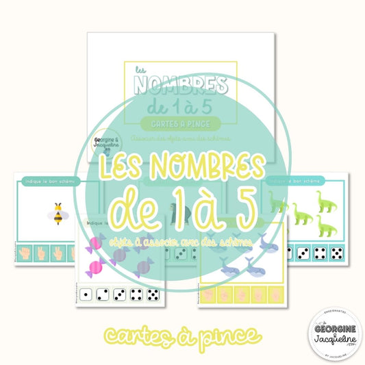 Les nombres de 1 à 5 – Cartes à pince / CÀP