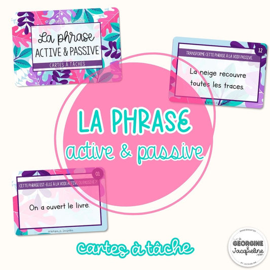 La phrase active et passive – CÀT / Cartes à tâches