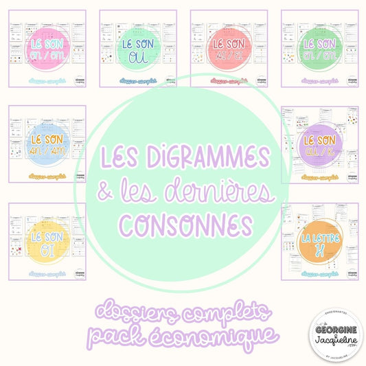 Les digrammes et les dernières consonnes – dossiers d'apprentissage du code - pack économique