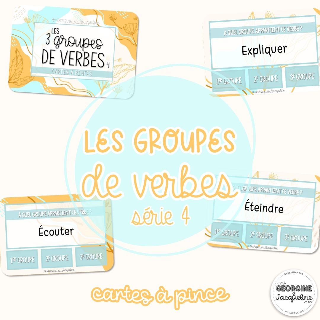 Les 3 groupes de verbes – CÀP / Cartes à pinces 4